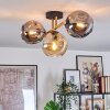 Ripoll Deckenleuchte Glas 15 cm Gold, Schwarz, 3-flammig