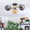 Ripoll Deckenleuchte Glas 15 cm Gold, Schwarz, 3-flammig