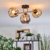 Ripoll Deckenleuchte Glas 15 cm Gold, Schwarz, 3-flammig