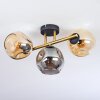 Ripoll Deckenleuchte Glas 15 cm Gold, Schwarz, 3-flammig