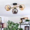 Ripoll Deckenleuchte Glas 15 cm Gold, Schwarz, 3-flammig