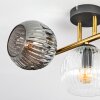 Ripoll Deckenleuchte Glas 15 cm Gold, Schwarz, 3-flammig