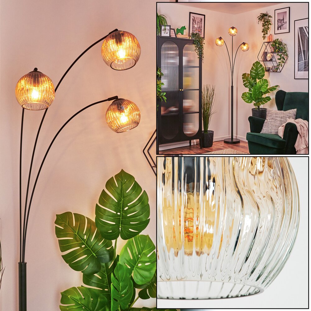 Ripoll Stehleuchte Glas 15 cm Bernsteinfarben, Klar, 3-flammig main product photo