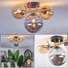 Chehalis Deckenleuchte Glas 12 cm, 15 cm Gold, Schwarz, 3-flammig