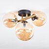 Chehalis Deckenleuchte Glas 12 cm, 15 cm Gold, Schwarz, 3-flammig