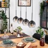 Koyoto Hängeleuchte Glas 15 cm Naturfarben, Schwarz, 4-flammig