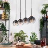 Koyoto Hängeleuchte Glas 15 cm Naturfarben, Schwarz, 4-flammig