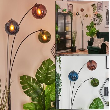 Gastor Stehleuchte Glas 15 cm Blau, Grün, Kupferfarben, 3-flammig