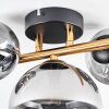 Chehalis Deckenleuchte Glas 10 cm, 15 cm Gold, Schwarz, 3-flammig