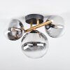 Chehalis Deckenleuchte Glas 12 cm, 15 cm Gold, Schwarz, 3-flammig