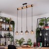 Ripoll Hängeleuchte Glas 15 cm Naturfarben, Schwarz, 4-flammig