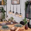 Ripoll Hängeleuchte Glas 15 cm Naturfarben, Schwarz, 4-flammig