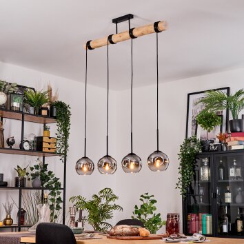 Ripoll Hängeleuchte Glas 15 cm Naturfarben, Schwarz, 4-flammig Ripoll Hängeleuchte Glas 15 cm Naturfarben, Schwarz, 4-flammig