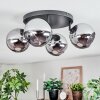Koyoto Deckenleuchte Glas 15 cm Chrom, Rauchfarben, 4-flammig