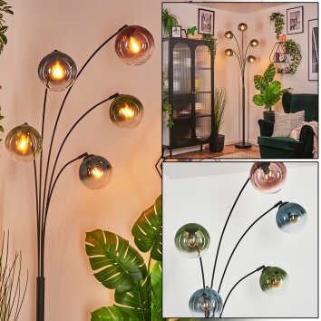 Gastor Stehleuchte Glas 15 cm Blau, Grün, Klar, Kupferfarben, 5-flammig Gastor Stehleuchte Glas 15 cm Blau, Grün, Klar, Kupferfarben, 5-flammig