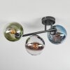 Gastor Deckenleuchte Glas 15 cm Blau, Chrom, Grün, Klar, Rauchfarben, 3-flammig