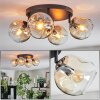 Ripoll Deckenleuchte Glas 15 cm Bernsteinfarben, Klar, 4-flammig