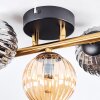 Chehalis Deckenleuchte Glas 10 cm Gold, Schwarz, 3-flammig