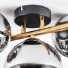 Chehalis Deckenleuchte Glas 12 cm, 15 cm Gold, Schwarz, 3-flammig
