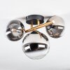 Chehalis Deckenleuchte Glas 12 cm, 15 cm Gold, Schwarz, 3-flammig