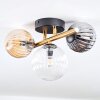 Chehalis Deckenleuchte Glas 10 cm, 12 cm Gold, Schwarz, 3-flammig