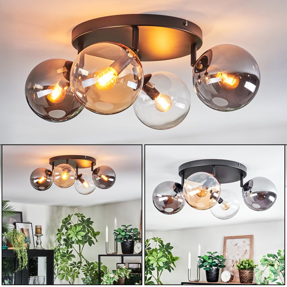 Gastor Deckenleuchte Glas 15 cm Bernsteinfarben, Klar, Rauchfarben, 4-flammig main product photo