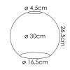 Lampenschirm aus Glas Koyoto Ersatzglas 30 cm Blau