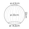 Glaslampenschirm Koyoto Ersatzglas 25 cm Bernsteinfarben, Klar