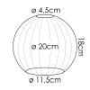 Glas-Lampenschirm Koyoto Ersatzglas 20 cm Rauchfarben