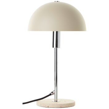 Pilzlampe Brilliant Lillian Tischleuchte Beige, Silber, 1-flammig