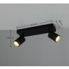 Trio Soka Deckenspot Schwarz, 2-flammig