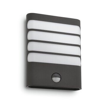 Philips myGarden Raccoon Wandleuchte LED Anthrazit, 1-flammig, Bewegungsmelder