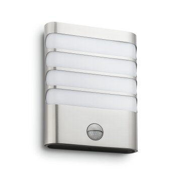 Philips myGarden Raccoon Wandleuchte LED Silber, 1-flammig, Bewegungsmelder