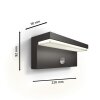 Philips Bustan Außenwandleuchte LED Anthrazit, 1-flammig, Bewegungsmelder