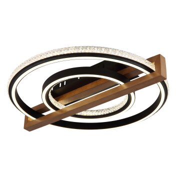 Globo Deloris Deckenleuchte LED Dunkelbraun, Schwarz, 1-flammig, Fernbedienung