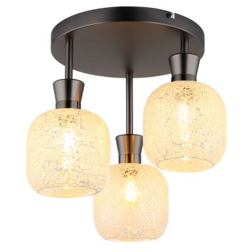 Globo Brokana Deckenleuchte Chrom, Schwarz, 3-flammig