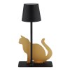Lampe Katze Globo Furri Tischleuchte LED Gold, Schwarz, 1-flammig