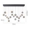 Paul Neuhaus PURE Popup Pendelleuchte LED Grau, 19-flammig, Fernbedienung