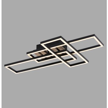 JUST LIGHT AKUSTIKA Deckenleuchte LED Schwarz, 1-flammig