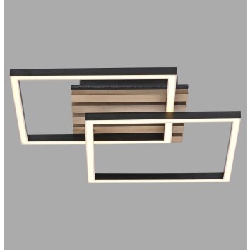 JUST LIGHT AKUSTIKA Deckenleuchte LED Schwarz, 1-flammig