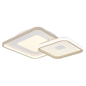 Globo Mosaiko Deckenleuchte LED Sandfarben, Weiß, 1-flammig, Fernbedienung