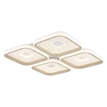 Globo Mosaiko Deckenleuchte LED Sandfarben, Weiß, 1-flammig, Fernbedienung