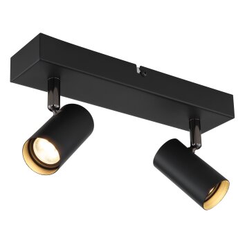 Globo Este Deckenleuchte LED Chrom, Schwarz, 2-flammig