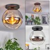 Ripoll Deckenleuchte Glas 30 cm Chrom, Klar, Rauchfarben, 1-flammig