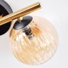 Chehalis Deckenleuchte Glas 12 cm, 15 cm Gold, Schwarz, 3-flammig