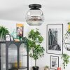 Ripoll Deckenleuchte Glas 30 cm Chrom, Klar, Rauchfarben, 1-flammig