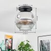 Ripoll Deckenleuchte Glas 30 cm Chrom, Klar, Rauchfarben, 1-flammig