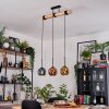 Ripoll Hängeleuchte Glas 15 cm Naturfarben, Schwarz, 3-flammig