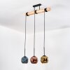 Ripoll Hängeleuchte Glas 15 cm Naturfarben, Schwarz, 3-flammig