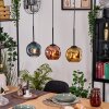 Ripoll Hängeleuchte Glas 15 cm Naturfarben, Schwarz, 3-flammig